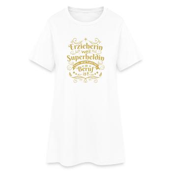 Erzieherin geschenkideen - Frauen T-Shirt-Kleid - Weiß - Vorne