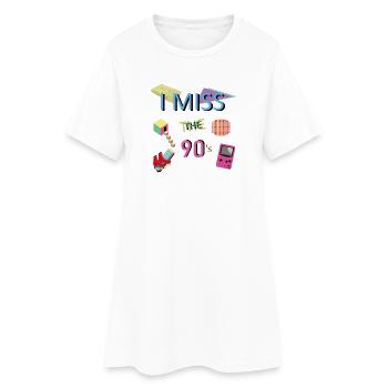 Thème nostalgique des années 90 - Robe T-shirt Femme - blanc - Devant