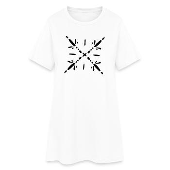 Mandala flocon de neige - Robe T-shirt Femme - blanc - Devant