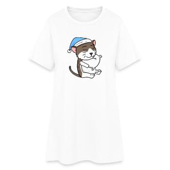 Chat race American Wirehair - Robe T-shirt Femme - blanc - Devant
