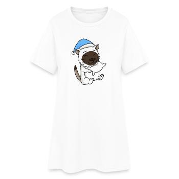 Chat race de chat Birmanie - Robe T-shirt Femme - blanc - Devant
