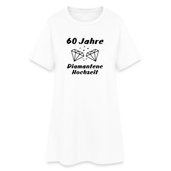 60ster Hochzeitstag Diamantene Hochzeit feiern - Frauen T-Shirt-Kleid - Weiß - Vorne