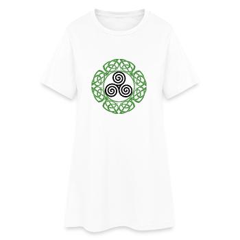 Ornement en anneau de nœud vert - Robe T-shirt Femme - blanc - Devant