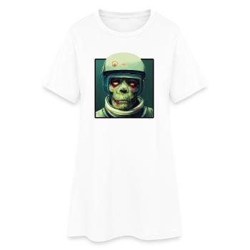 Zombie Astronaut - Frauen T-Shirt-Kleid - Weiß - Vorne