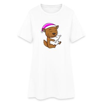 Chat race de chat Somali - Robe T-shirt Femme - blanc - Devant
