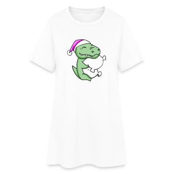 Crocodile avec oreiller et bonnet de couchage - Robe T-shirt Femme - blanc - Devant