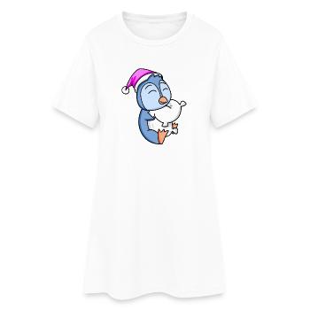 Pingouin avec oreiller - Robe T-shirt Femme - blanc - Devant