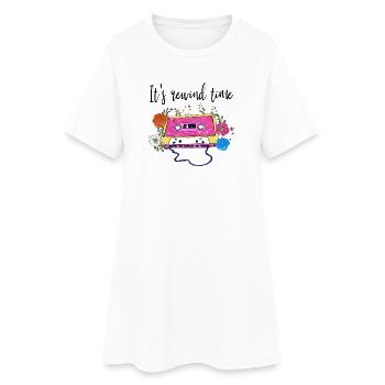 Retro Vintage Kassette "It's Rewind Time" Par - Frauen T-Shirt-Kleid - Weiß - Vorne