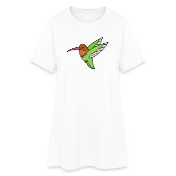 A Sweet Hummingbird - Women’s T-Shirt Dress - white - Front