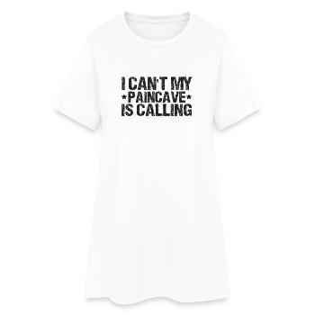 I Can't My Paincave Is Calling Triathlon - Women’s T-Shirt Dress - white - Front