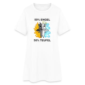 Schwein - Engel und Teufel - Frauen T-Shirt-Kleid - Weiß - Vorne