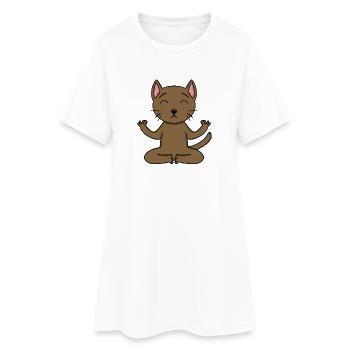 Chat de yoga Propriétaire de chat Abyssinian Cat - Robe T-shirt Femme - blanc - Devant