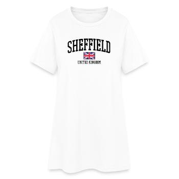 Sheffield, Royaume-Uni, drapeau vieilli - Robe T-shirt Femme - blanc - Devant