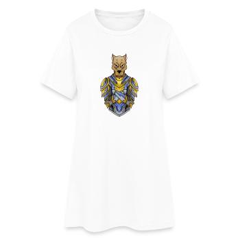 Ritter Hund in Mittelalterliche Rüstung - Frauen T-Shirt-Kleid - Weiß - Vorne
