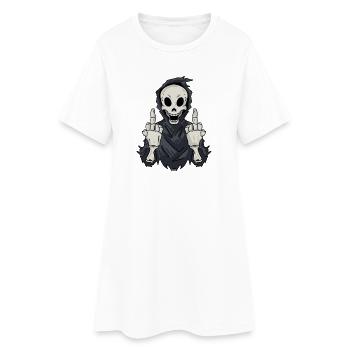 Grim Reaper montre le majeur - Robe T-shirt Femme - blanc - Devant