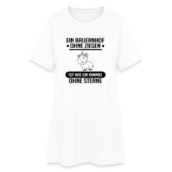 Ziege Ziegenbock Bock - Frauen T-Shirt-Kleid - Weiß - Vorne