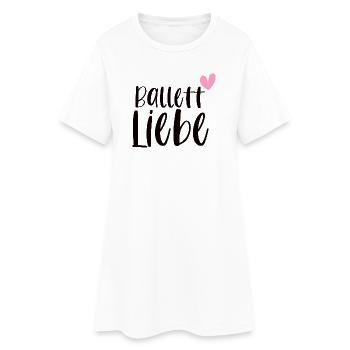 Ballett Liebe Ballerina Balletttänzerin Geschenk - Frauen T-Shirt-Kleid - Weiß - Vorne