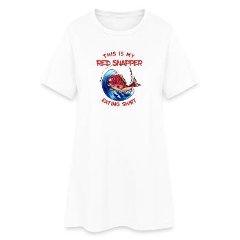 Chemise de manger de vivaneau rouge - pêche au poisson amusante - Robe T-shirt Femme - blanc - Devant