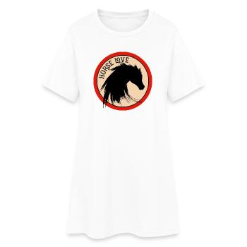 équitation cheval hobby sport cheval amour crête crinière b - Robe T-shirt Femme - blanc - Devant
