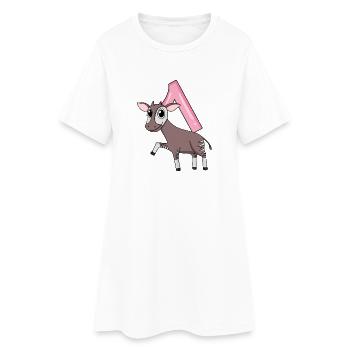 Mädchen 1 Jahre alt Okapi 1. Geburtstag Geschenk - Frauen T-Shirt-Kleid - Weiß - Vorne