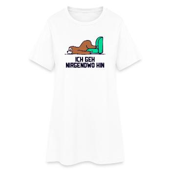 Säugetier Tier faultier Statement Langschläfer - Frauen T-Shirt-Kleid - Weiß - Vorne