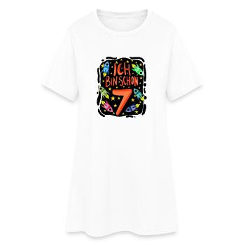 7. Geburtstag 7 Jahre Astronaut Weltall - Frauen T-Shirt-Kleid - Weiß - Vorne