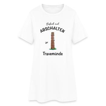 Leuchtturm Travemünde, Ostsee, einfach abschalten - Frauen T-Shirt-Kleid - Weiß - Vorne