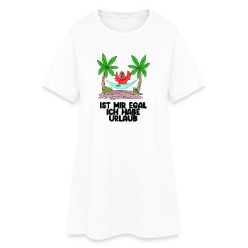 Urlaub - Frauen T-Shirt-Kleid - Weiß - Vorne