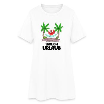 Urlaub Papagei - Frauen T-Shirt-Kleid - Weiß - Vorne