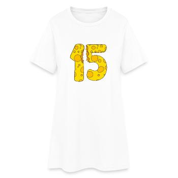 15 years old cheese - 15th birthday gift - Women’s T-Shirt Dress - white - Front