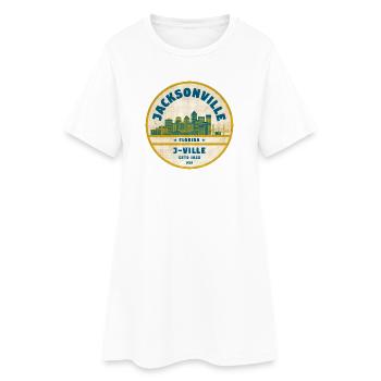 Jacksonville J-Ville Skyline Patch - Frauen T-Shirt-Kleid - Weiß - Vorne