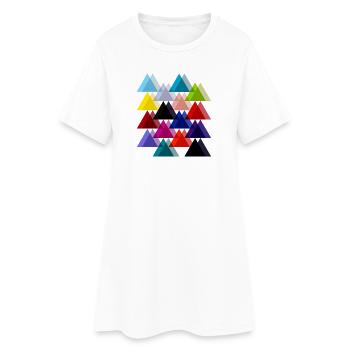 Triangles doubles - Robe T-shirt Femme - blanc - Devant