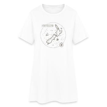 Vintage Landkarte Neuseeland - Frauen T-Shirt-Kleid - Weiß - Vorne