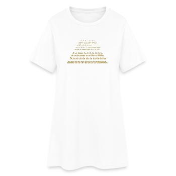 Ta ta da da ta ta tin - Robe T-shirt Femme - blanc - Devant