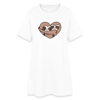 Cool Sloth Animal Mammal Zoo Jungle - Robe T-shirt Femme - blanc - Devant