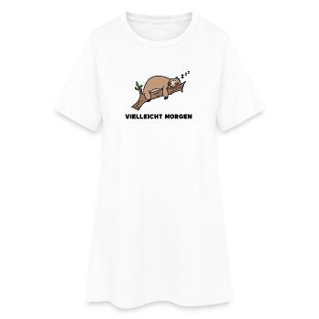 Dschungel Tier Statement Schlafen Faul Säugetier - Frauen T-Shirt-Kleid - Weiß - Vorne