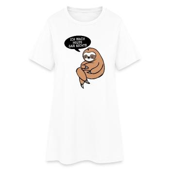 Faul Tier Statement Faultier Relax Schlafen Zoo - Frauen T-Shirt-Kleid - Weiß - Vorne