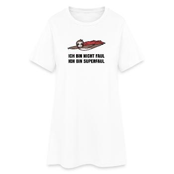 Säugetier Humorvoll Zoo Faultier Statement Faul - Frauen T-Shirt-Kleid - Weiß - Vorne