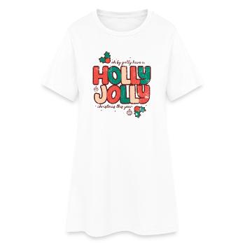 Holly Jolly Noël Rétro - Robe T-shirt Femme - blanc - Devant