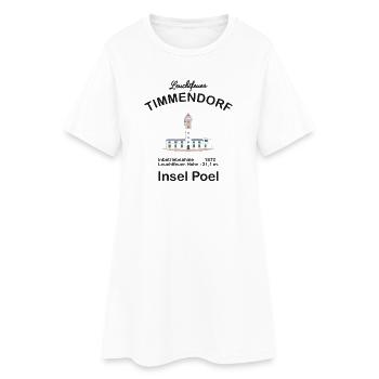 Leuchtfeuer Timmendorf Insel Poel, deutsche Ostsee - Frauen T-Shirt-Kleid - Weiß - Vorne