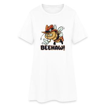 Beehaw bee with cowboy hat Yeehaw - Women’s T-Shirt Dress - white - Front