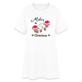 Joyeux Noël, MÄHrry Christmas sheep - Robe T-shirt Femme - blanc - Devant