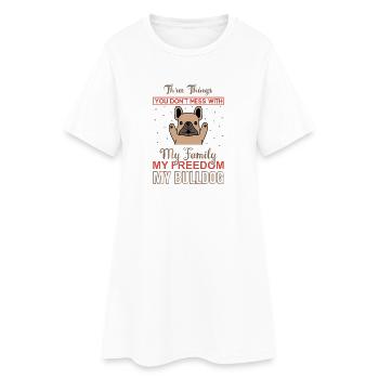3 choses... - Robe T-shirt Femme - blanc - Devant