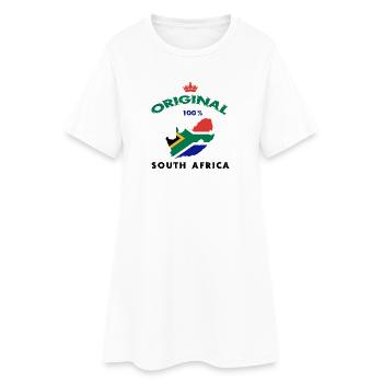 Design original 100 % drapeau de l'Afrique du Sud - Robe T-shirt Femme - blanc - Devant