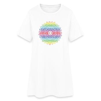 Mandala - Robe T-shirt Femme - blanc - Devant