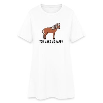 Pferde Pferdeliebe Statement Islandpferde - Frauen T-Shirt-Kleid - Weiß - Vorne