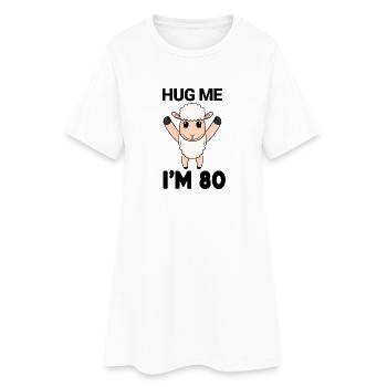 80 ans - 80 ans - câlin - Robe T-shirt Femme - blanc - Devant