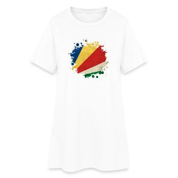 Design du drapeau des Seychelles Blob - Robe T-shirt Femme - blanc - Devant