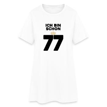 77 Geburtstag - 77 Jahre mit Krone - Frauen T-Shirt-Kleid - Weiß - Vorne