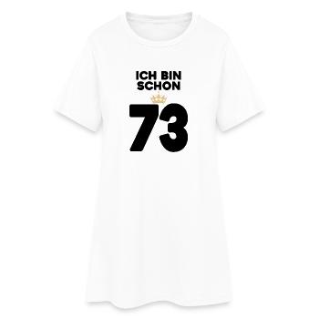 73 Geburtstag - 73 Jahre mit Krone - Frauen T-Shirt-Kleid - Weiß - Vorne